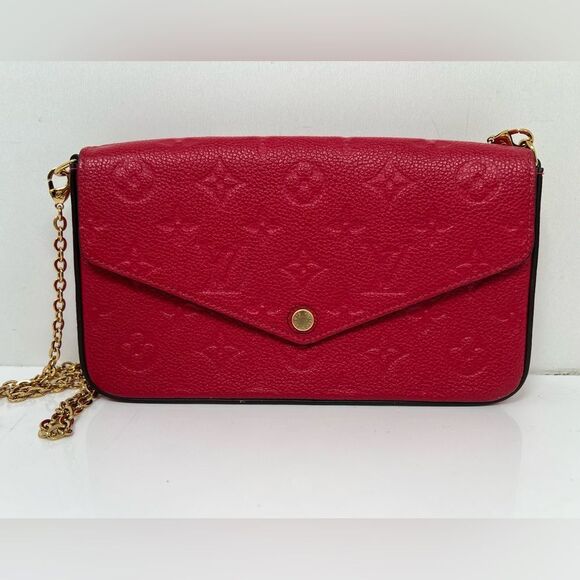 Louis Vuitton Felicie Pochette Monogram Empreinte Leather Red - Picture 1 of 9